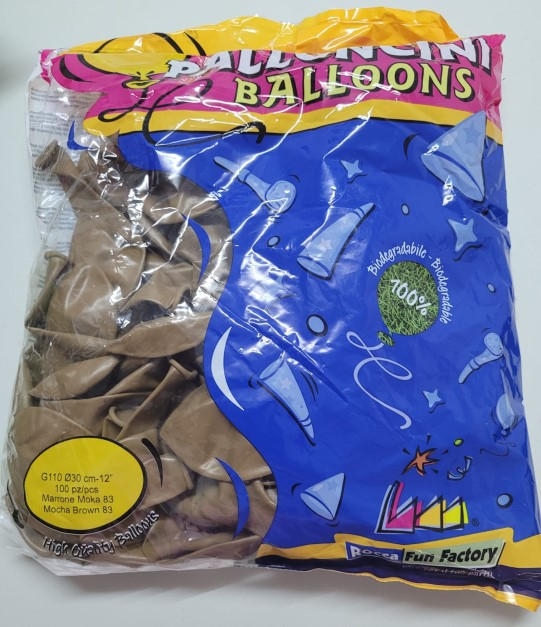 Set 25 baloane latex maro moka 30 cm [5]