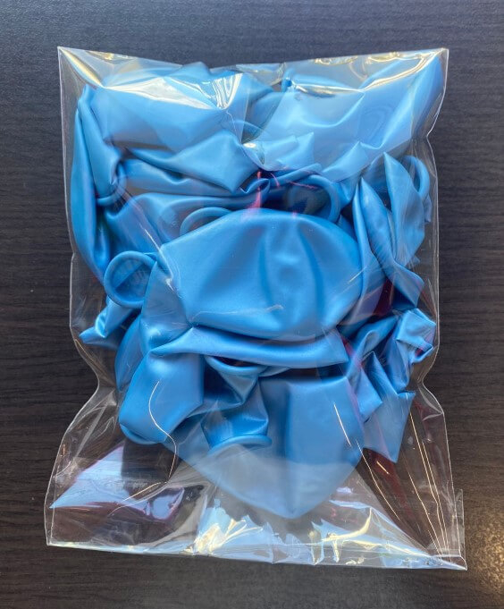 Set 25 balone latex metalizat / sidefat albastru deschis 28 cm [5]
