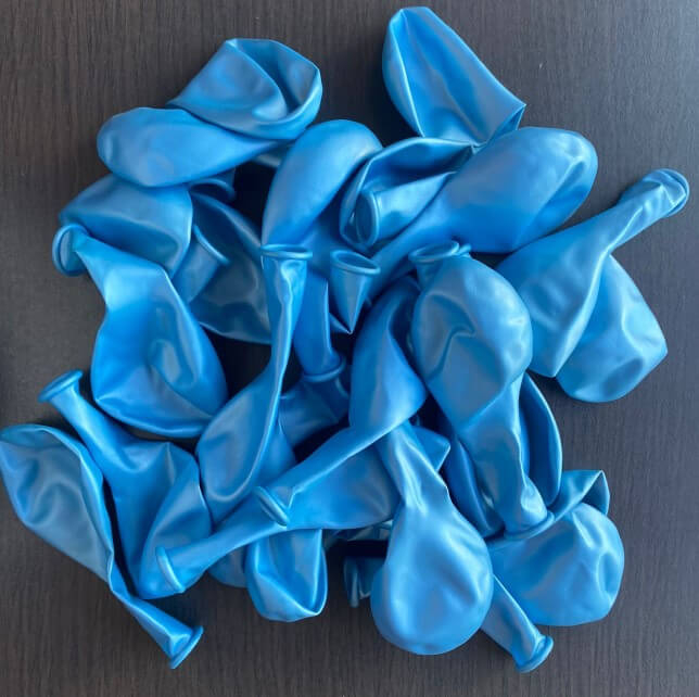 Set 25 Baloane latex metalizat albastru deschis 28 cm [4]