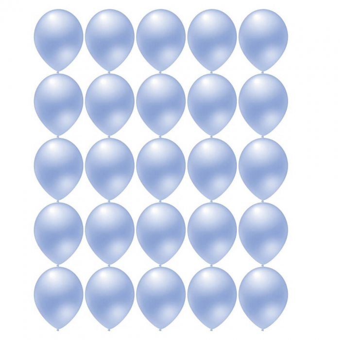 Set 25 Baloane latex metalizat albastru deschis 28 cm [5]