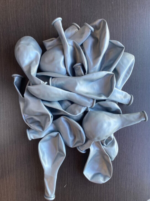 Set 25 balone latex metalizat / sidef argintiu silver 28cm [4]