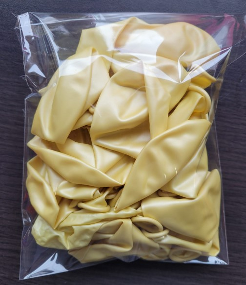 Set 25 baloane latex metalizat galben deschis 28 cm [4]
