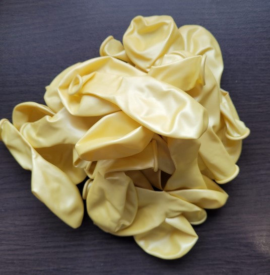 Set 25 baloane latex metalizat galben deschis 28 cm [3]