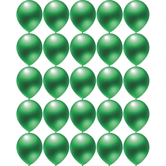 Set 25 Baloane latex metalizat verde 28 cm [5]