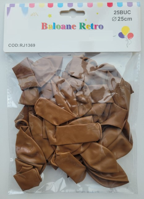 Set 25 baloane latex retro maro deschis 25 cm [4]