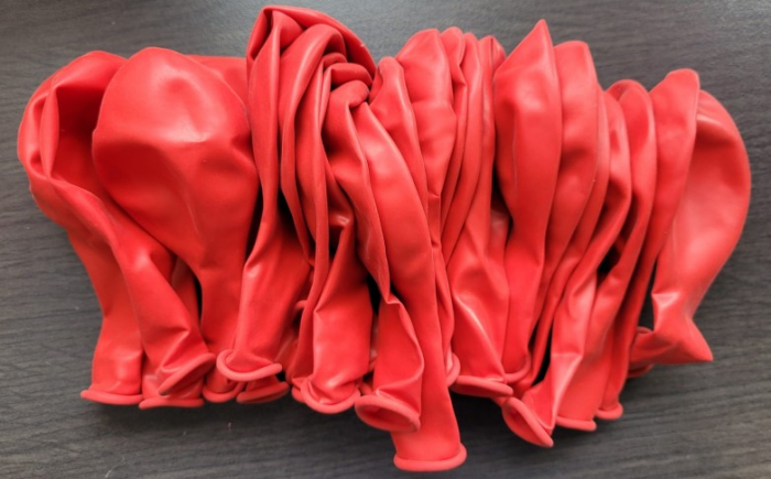 Set 25 baloane latex rosu transparent / clear 30 cm [4]