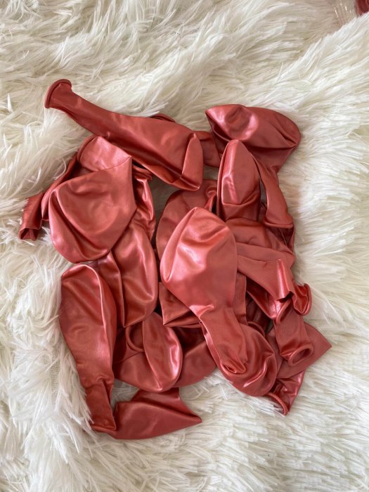 Set 25 baloane latex roz / rose gold metalizat, sidef 28cm [6]