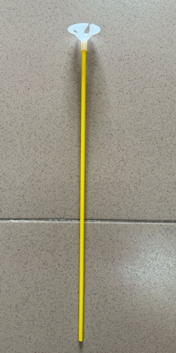 Set 25 Bete suport cu rozete pentru baloane latex galben [3]