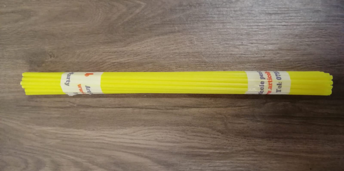 Set 25 Bete suport cu rozete pentru baloane latex galben [8]