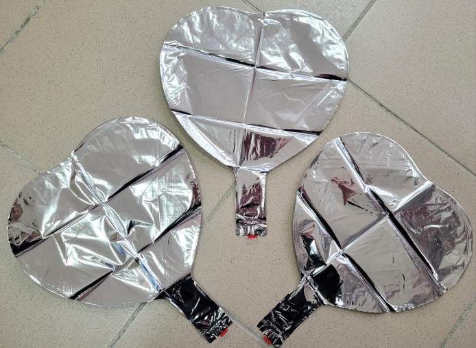 Set 3 baloane folie inima argintie 25 cm [2]