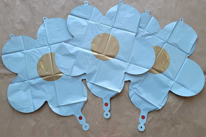 Set 3 baloane folie margareta albastru 45 cm [4]