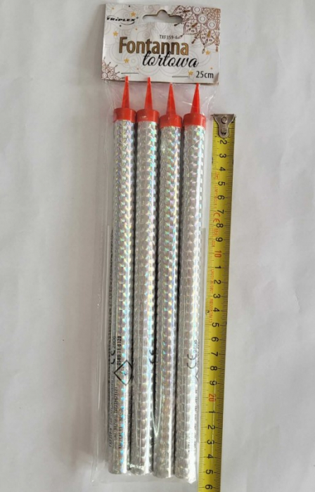 Set 4 artificii tort argintii 25 cm [3]