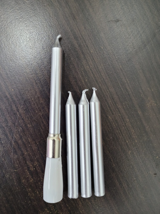 Set 4 lumanari muzicale argintii 12 cm [4]