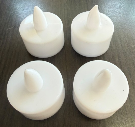 Set 4 lumanari plastic albe cu lumini galbene 3.5 x 4 cm [4]