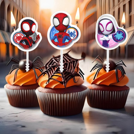 Set 4 lumanari tort Spidey 4.5 cm [3]