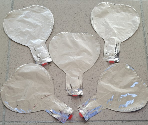 Set 5 baloane folie inimioare argintiu 10 cm [4]