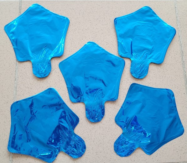 Set 5 baloane folie stea albastra 12 cm [4]