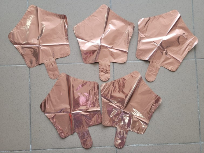 Set 5 baloane folie stea rose gold 25 cm [3]