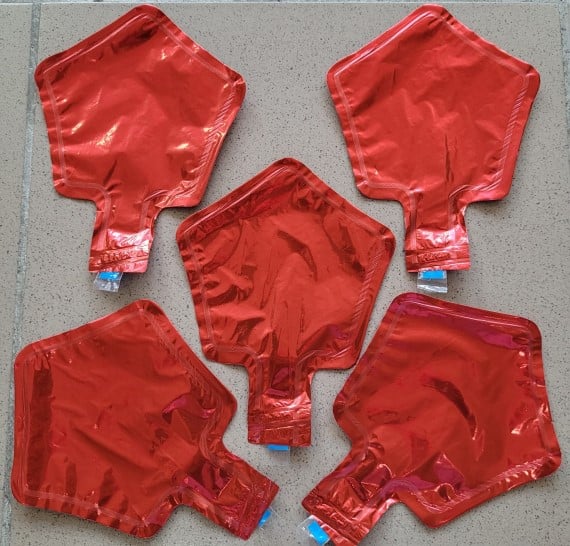 Set 5 baloane folie stea rosie 12 cm [4]