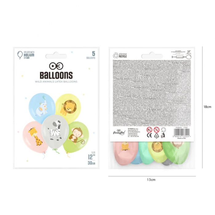 Set 5 baloane latex animalute zoo 30 cm [10]
