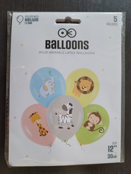 Set 5 baloane latex animalute zoo 30 cm [8]