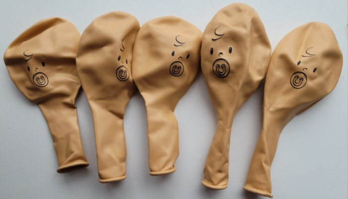 Set 5 baloane latex fata de bebelus cu suzeta 30 cm [4]