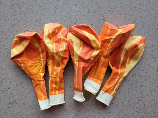 Set 5 baloane latex galben degrade 35 cm [7]