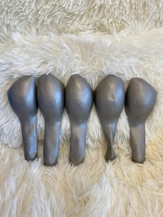Set 5 baloane latex jumbo argintiu 35 cm [4]