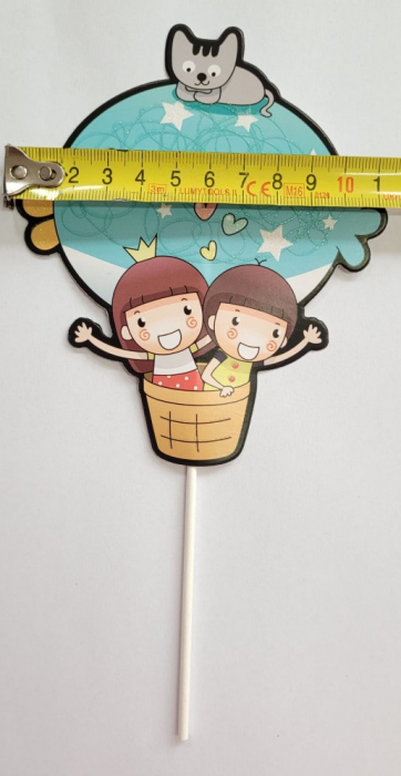 Set 5 decoratiuni tort si briose balon zburator albastru [9]