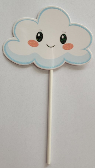Set 5 decoratiuni tort si briose balon zburator albastru [4]
