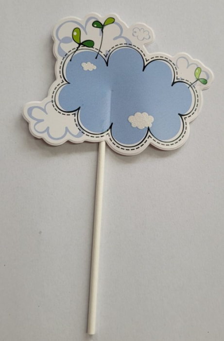 Set 5 decoratiuni tort si briose balon zburator albastru [5]