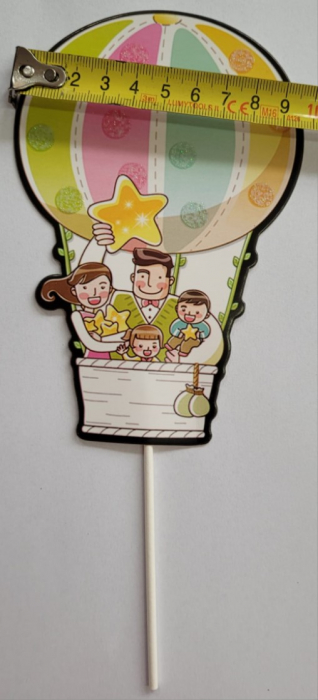 Set 5 decoratiuni tort si briose balon zburator roz [9]