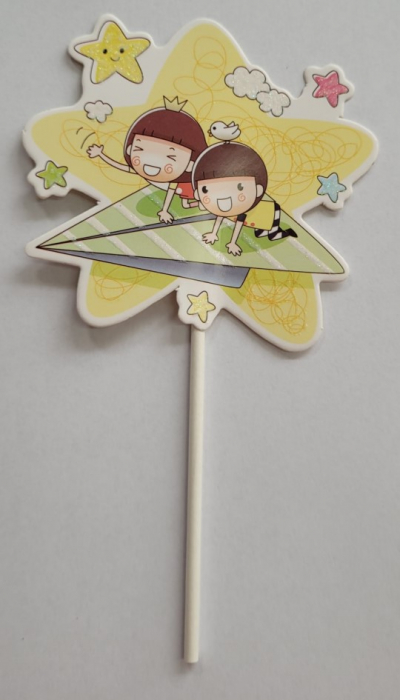 Set 5 decoratiuni tort si briose balon zburator roz [4]