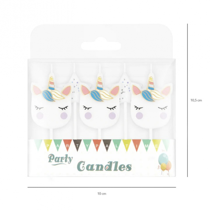Set 5 lumanari Unicorn si stele 4 cm [5]