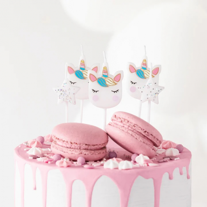 Set 5 lumanari Unicorn si stele 4 cm [3]