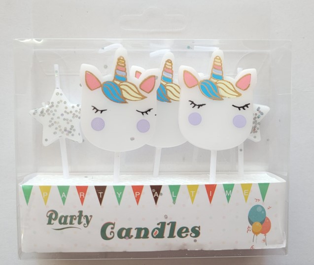 Set 5 lumanari Unicorn si stele 4 cm [4]