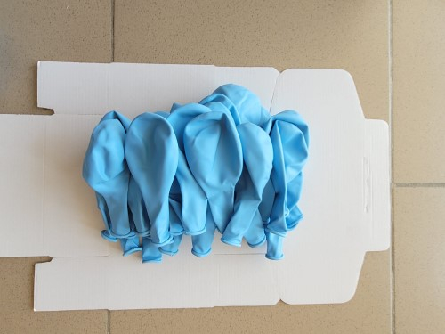 Set 50 baloane latex macaron albastru 30 cm [4]