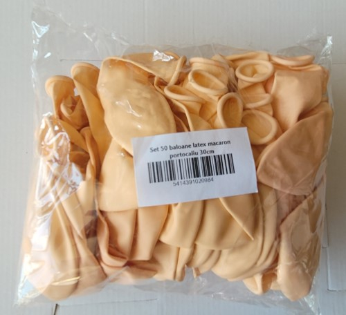 Set 50 baloane latex macaron portocaliu 30 cm [6]