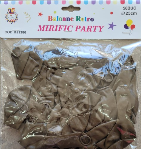 Set 50 baloane latex retro maro 25 cm [6]
