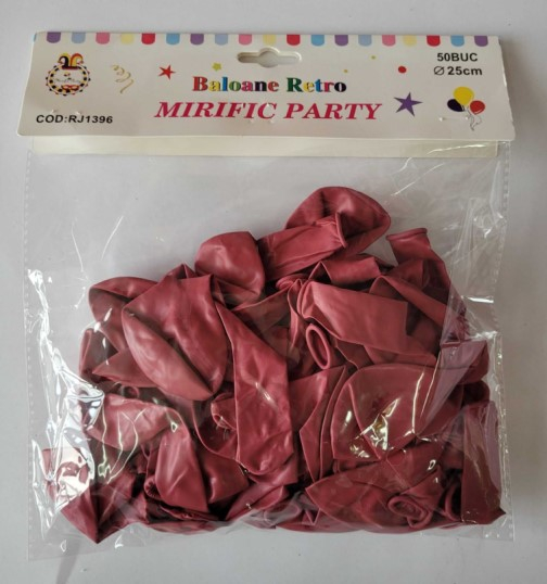 Set 50 baloane latex retro roz salbatic 25 cm [5]