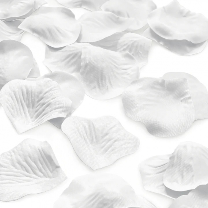 Set 500 petale albe plastic 5 cm