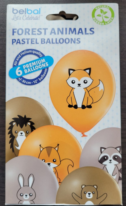 Set 6 baloane animale de padure / Forest animals 30 cm [9]