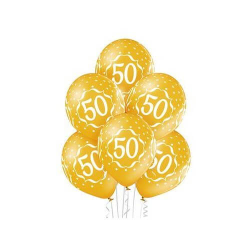 Set 6 baloane latex 50 ani auriu 30 cm [2]