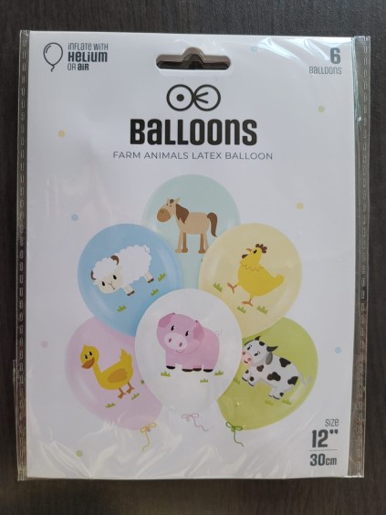 Set 6 baloane latex animalute ferma 30 cm [9]
