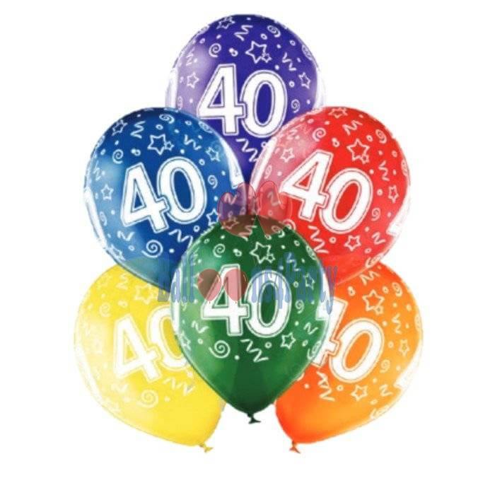 Set 6 baloane latex aniversare 40 ani 30cm [1]