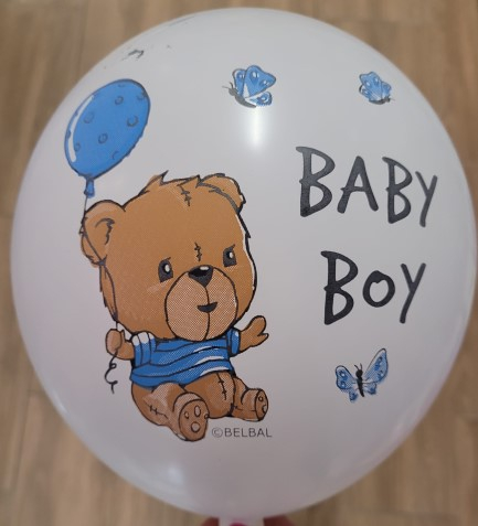 Set 6 baloane latex Baby Boy Ursulet 30 cm [3]