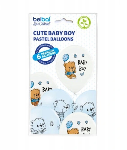 Set 6 baloane latex Baby Boy Ursulet 30 cm [6]