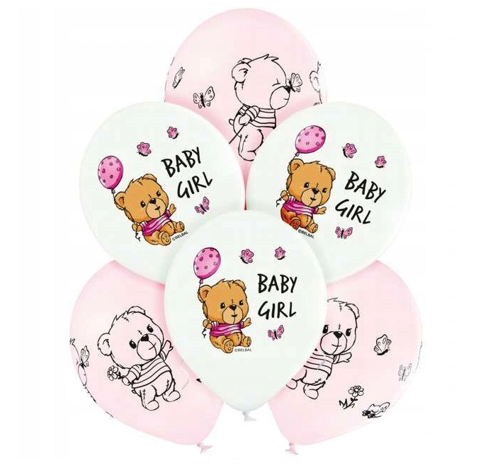 Set 6 baloane latex Baby Girl Ursulet 30 cm [1]
