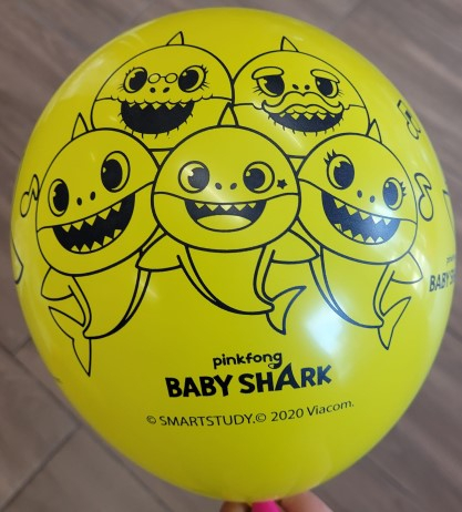 Set 6 baloane latex Baby Shark 27.5 cm [5]