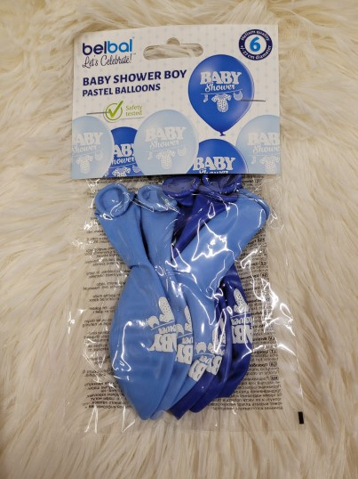 Set 6 baloane latex Baby Shower Baiat 27 cm [8]